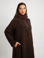 Brown Wrap Suit A-Cut Abaya - Image 4
