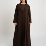 Brown Wrap Suit A-Cut Abaya
