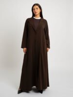 Brown Wrap Suit A-Cut Abaya